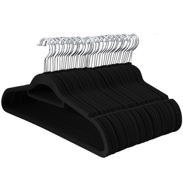 Black Velvet Hangers 120 Pcs Non Slip Flocked Coat Clothes Space Saving Hangers - ZYBUX